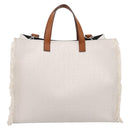 FENDI Zucca Canvas Hand Bag 2way White Silver Auth ka5858M-2