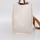 FENDI Zucca Canvas Hand Bag 2way White Silver Auth ka5858M-3