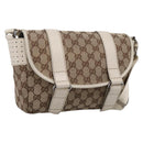 GUCCI GG Canvas Shoulder Bag Beige Silver 145858 Auth ka5859-1