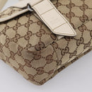 GUCCI GG Canvas Shoulder Bag Beige Silver 145858 Auth ka5859-11