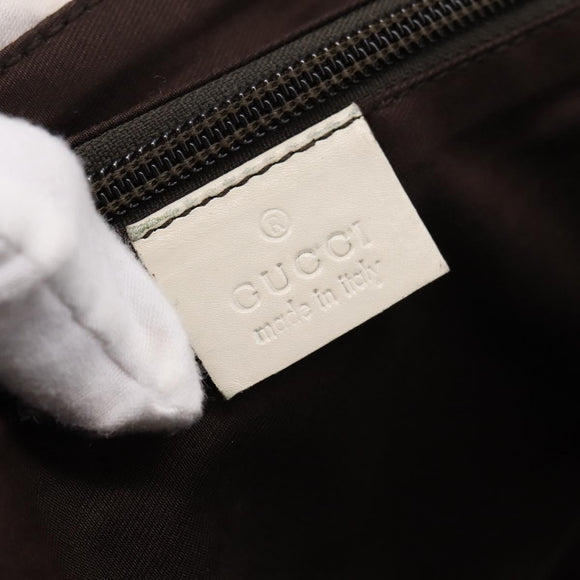 GUCCI GG Canvas Shoulder Bag Beige Silver 145858 Auth ka5859