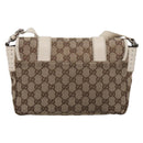 GUCCI GG Canvas Shoulder Bag Beige Silver 145858 Auth ka5859-3