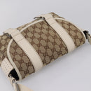 GUCCI GG Canvas Shoulder Bag Beige Silver 145858 Auth ka5859-6