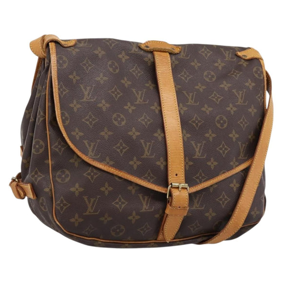 LOUIS VUITTON Monogram Saumur 35 Shoulder Bag M42254 LV Auth ka5862