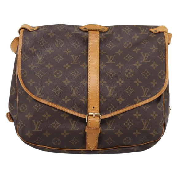 LOUIS VUITTON Monogram Saumur 35 Shoulder Bag M42254 LV Auth ka5862