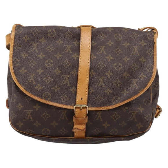 LOUIS VUITTON Monogram Saumur 35 Shoulder Bag M42254 LV Auth ka5862