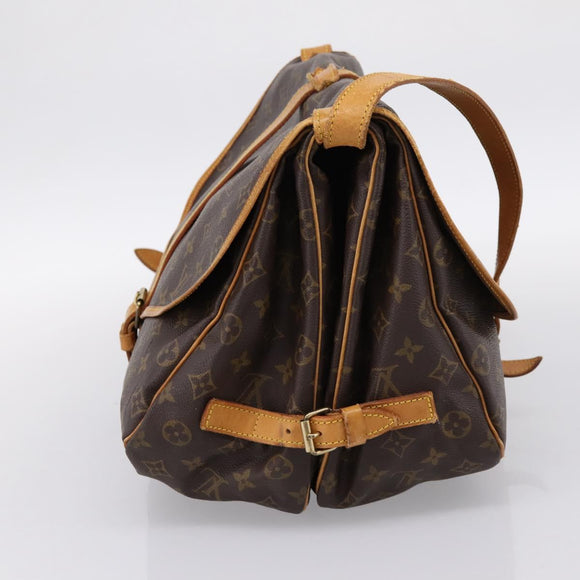 LOUIS VUITTON Monogram Saumur 35 Shoulder Bag M42254 LV Auth ka5862