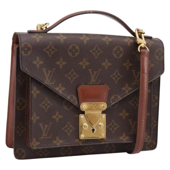 LOUIS VUITTON Monogram Monceau 26 Hand Bag 2way M51187 LV Auth ka5863