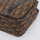 Christian Dior Trotter Canvas Hand Bag PVC Brown Silver Auth ka5864V-9