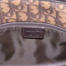 Christian Dior Trotter Canvas Hand Bag PVC Brown Silver Auth ka5864V-17