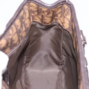 Christian Dior Trotter Canvas Hand Bag PVC Brown Silver Auth ka5864V-18