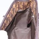 Christian Dior Trotter Canvas Hand Bag PVC Brown Silver Auth ka5864V-19