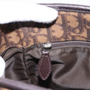 Christian Dior Trotter Canvas Hand Bag PVC Brown Silver Auth ka5864V-20