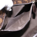 Christian Dior Trotter Canvas Hand Bag PVC Brown Silver Auth ka5864V-11