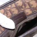 Christian Dior Trotter Canvas Hand Bag PVC Brown Silver Auth ka5864V-12