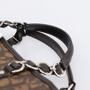 Christian Dior Trotter Canvas Hand Bag PVC Brown Silver Auth ka5864V-8