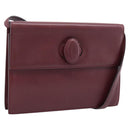 CARTIER Must Line Shoulder Bag Leather Bordeaux Gold Auth ka5868-1