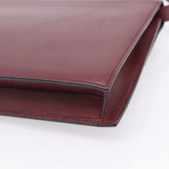CARTIER Must Line Shoulder Bag Leather Bordeaux Gold Auth ka5868