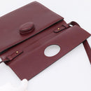 CARTIER Must Line Shoulder Bag Leather Bordeaux Gold Auth ka5868-14