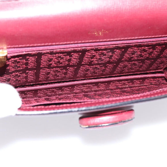 CARTIER Must Line Shoulder Bag Leather Bordeaux Gold Auth ka5868