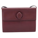 CARTIER Must Line Shoulder Bag Leather Bordeaux Gold Auth ka5868-2