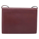 CARTIER Must Line Shoulder Bag Leather Bordeaux Gold Auth ka5868-3