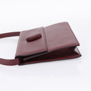 CARTIER Must Line Shoulder Bag Leather Bordeaux Gold Auth ka5868-4