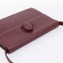 CARTIER Must Line Shoulder Bag Leather Bordeaux Gold Auth ka5868-6