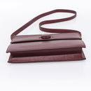 CARTIER Must Line Shoulder Bag Leather Bordeaux Gold Auth ka5868-9
