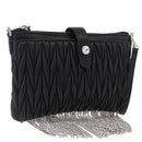 Miu Miu Matelasse Shoulder Bag Leather Black Silver Auth ka5870SAM-1