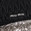 Miu Miu Matelasse Shoulder Bag Leather Black Silver Auth ka5870SAM-19