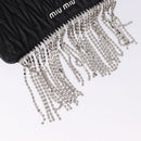 Miu Miu Matelasse Shoulder Bag Leather Black Silver Auth ka5870SAM-8