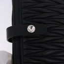 Miu Miu Matelasse Shoulder Bag Leather Black Silver Auth ka5870SAM-21