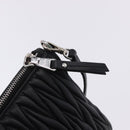 Miu Miu Matelasse Shoulder Bag Leather Black Silver Auth ka5870SAM-9