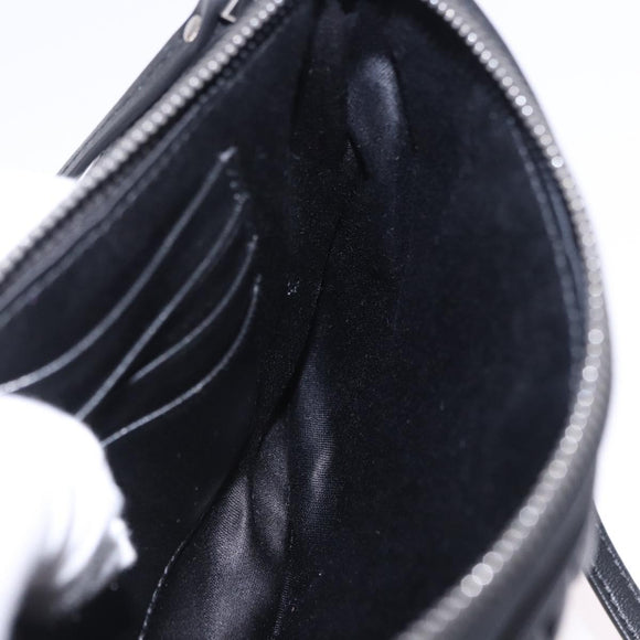 Miu Miu Matelasse Shoulder Bag Leather Black Silver Auth ka5870SAM