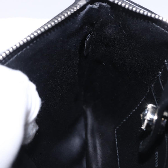Miu Miu Matelasse Shoulder Bag Leather Black Silver Auth ka5870SAM