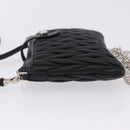 Miu Miu Matelasse Shoulder Bag Leather Black Silver Auth ka5870SAM-4