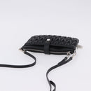 Miu Miu Matelasse Shoulder Bag Leather Black Silver Auth ka5870SAM-6