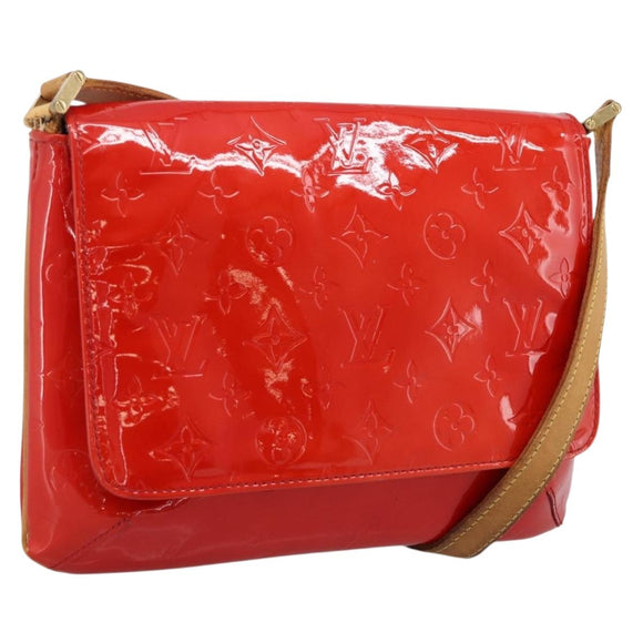 LOUIS VUITTON Monogram Vernis Thompson Street Bag Red Rouge M91094 Auth ka5871