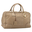 LOEWE Amazonas Hand Bag Leather Gold Auth ka5872A-1