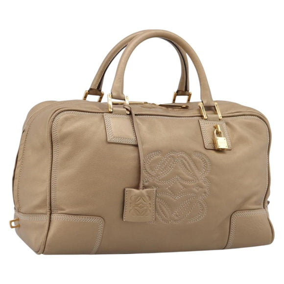LOEWE Amazonas Hand Bag Leather Gold Auth ka5872A