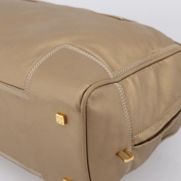 LOEWE Amazonas Hand Bag Leather Gold Auth ka5872A
