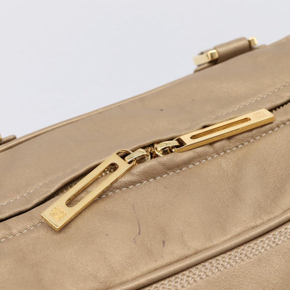 LOEWE Amazonas Hand Bag Leather Gold Auth ka5872A