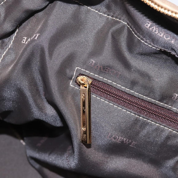 LOEWE Amazonas Hand Bag Leather Gold Auth ka5872A