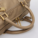 LOEWE Amazonas Hand Bag Leather Gold Auth ka5872A-7
