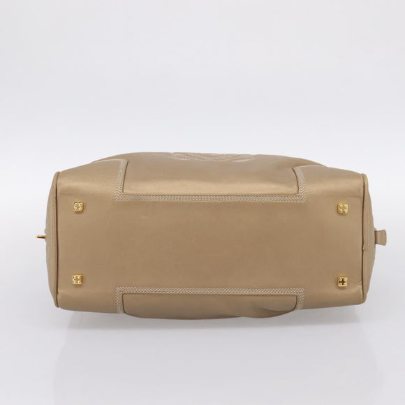 LOEWE Amazonas Hand Bag Leather Gold Auth ka5872A