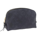 LOUIS VUITTON Monogram Empreinte Pochette Cosmetic PM Navy M69413 LV Auth ka5873-1
