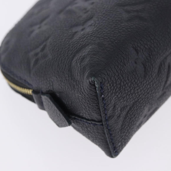 LOUIS VUITTON Monogram Empreinte Pochette Cosmetic PM Navy M69413 LV Auth ka5873