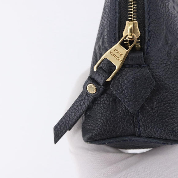 LOUIS VUITTON Monogram Empreinte Pochette Cosmetic PM Navy M69413 LV Auth ka5873