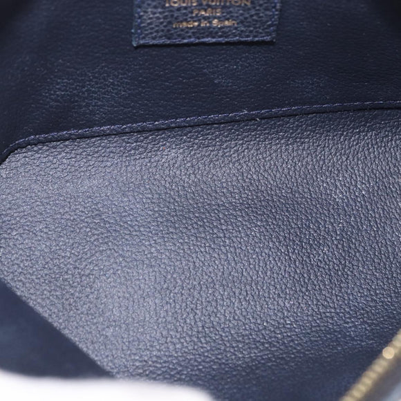 LOUIS VUITTON Monogram Empreinte Pochette Cosmetic PM Navy M69413 LV Auth ka5873